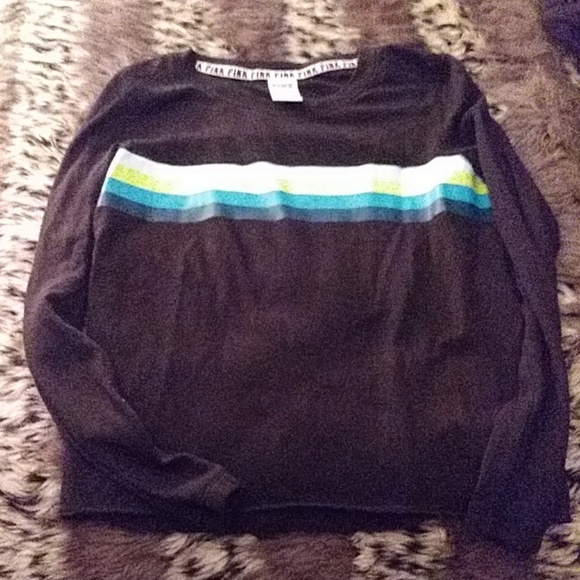 PINK Victoria's Secret Tops - VS PINK Black long sleeve with stripes PINK Victoria's Secret Tops - VS PINK Black long sleeve with stripes